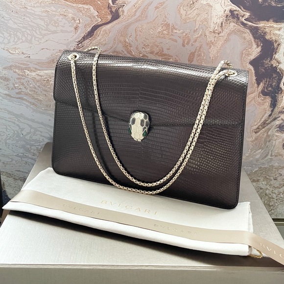 Bulgari Bvlgari Serpenti Lizard Bronze MetallicBag - Picture 16 of 16